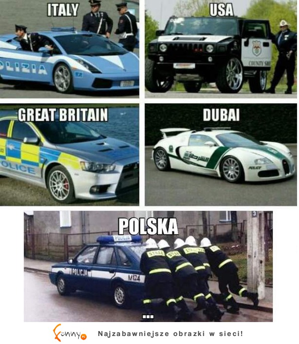 Policyjne radiowozy w różnych grajach! POLSKA najlepsza :D