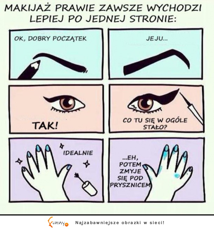 Największy problem kobiet przy samodzielnym robieniu makijażu! :)