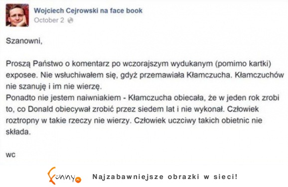 Cejrowski o expose Ewy Kopacz