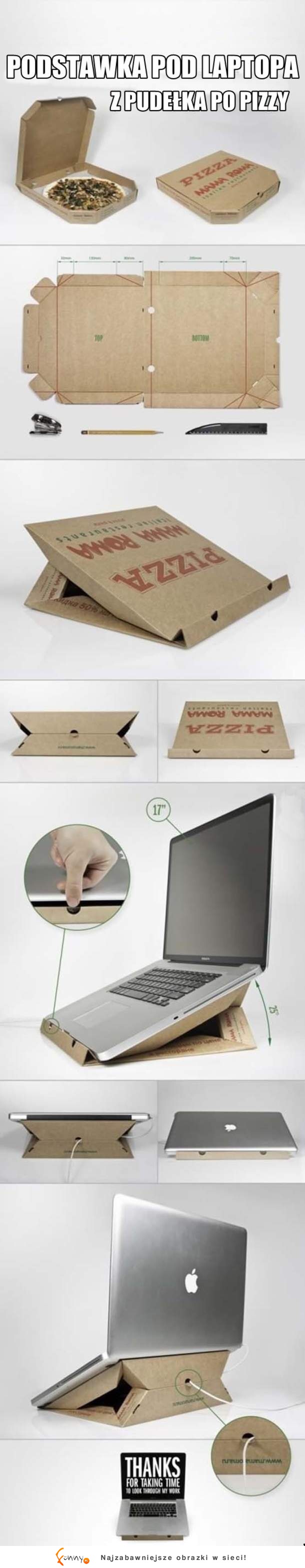 Podstawka pod laptopa z pudełka do pizzy! :D