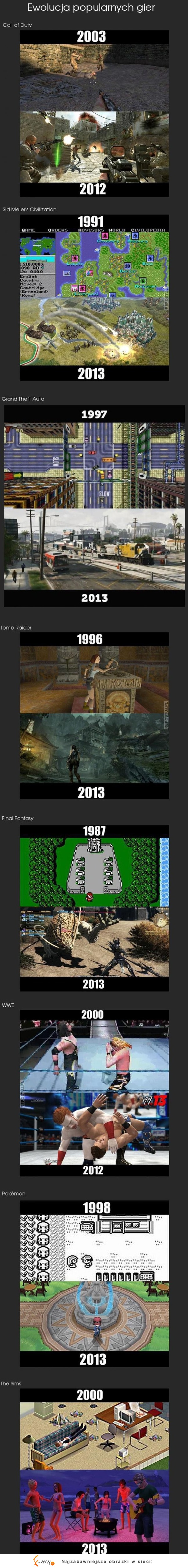 Ewolucja popularnych gier! GTA i COD najlepsze! :D