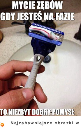 Mycie zębów na fazie
