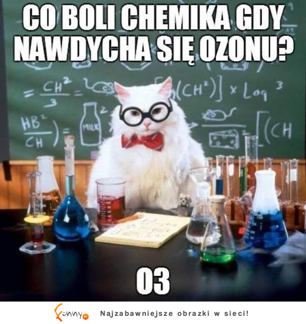 Co boli chemika gdy nawdych sie ozonu :)