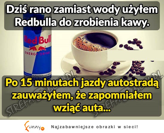 Kawa z redbullem