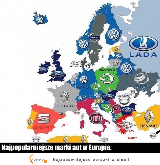 Najpopularniejsze marki aut w Europie! :)