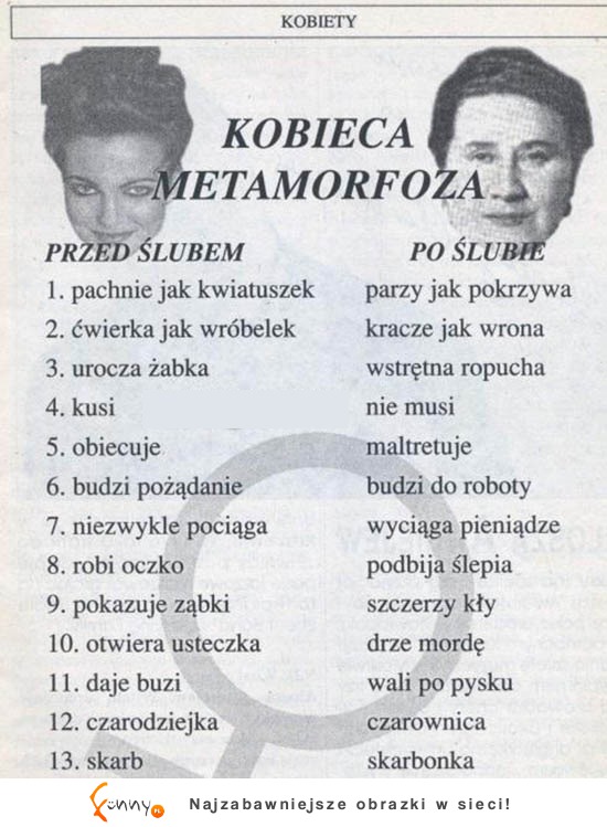 KOBIETA PRZED i PO ślubie! HAHA!