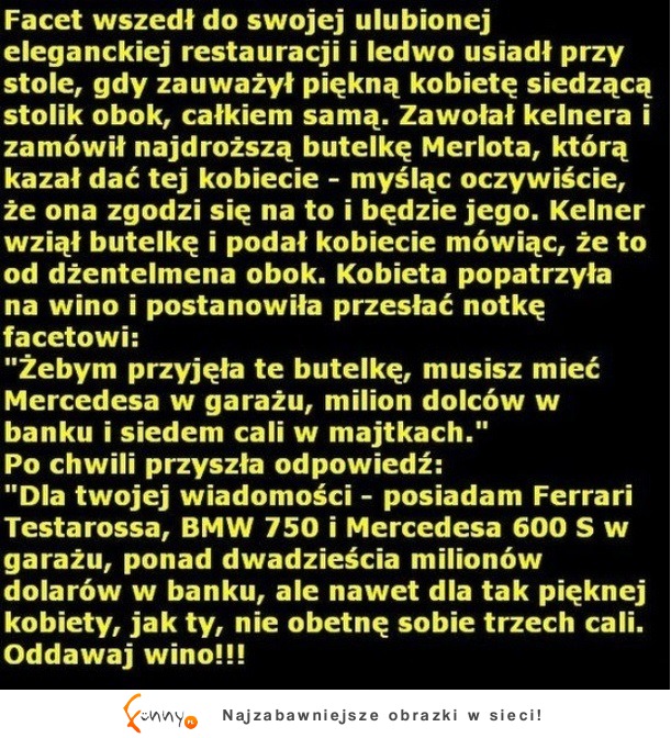 Bogacz w eleganckiej restauracji :D