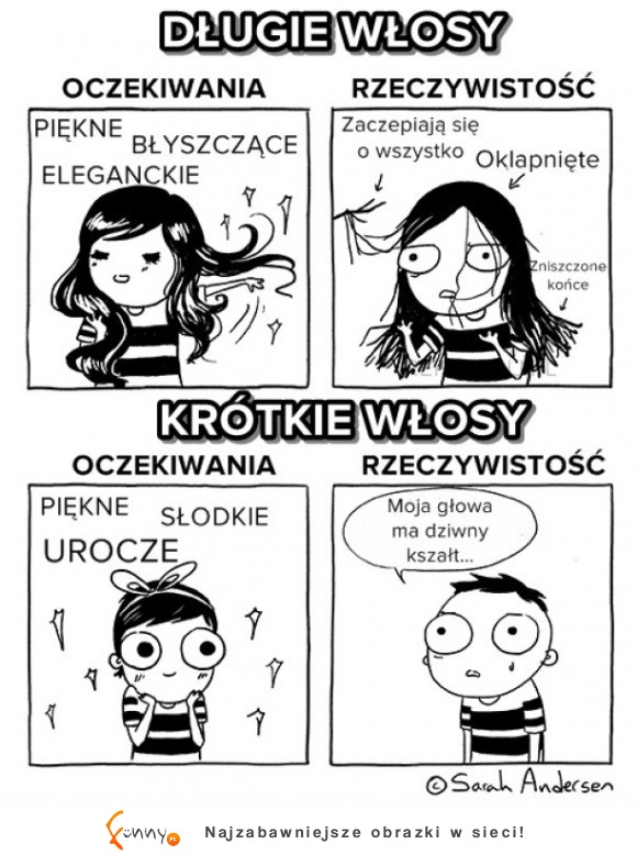 Hahaha, najlepsze :) Lepsze krótkie czy długie włosy? XDD