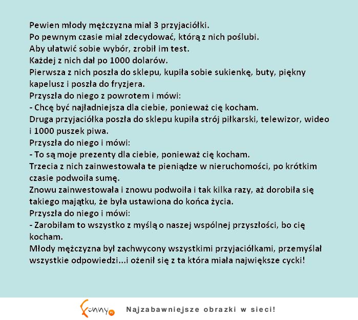 Młody mężczyzna, miał do WYBORU TRZY KOBIETY i zrobił im TEST- sprawdź która wygrała! :)