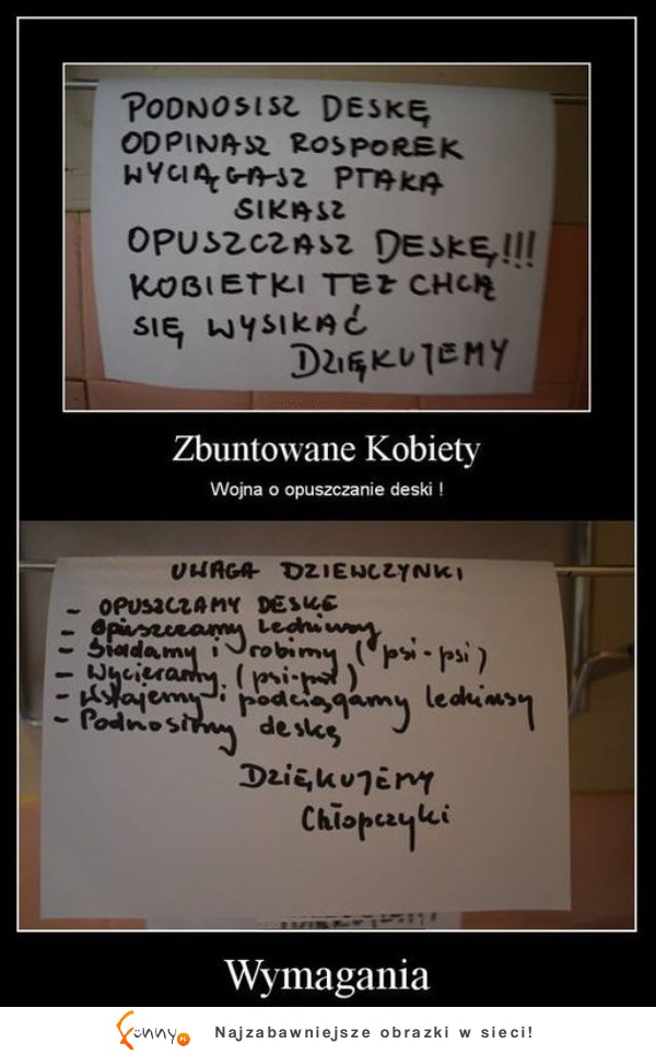 Wymagania dotyczące WC! Tutaj każdy ma swoje- DOBRE! :D