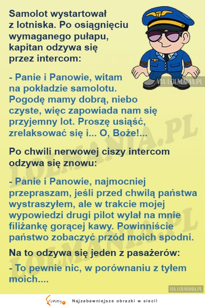 Pilot nastraszył pasażerów. Jednego nawet bardzo... HAHA!