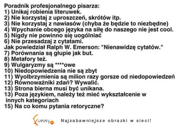 Poradnik profesjonalnego pisarza! Zapamiętaj te najważniejsze zasady ;)