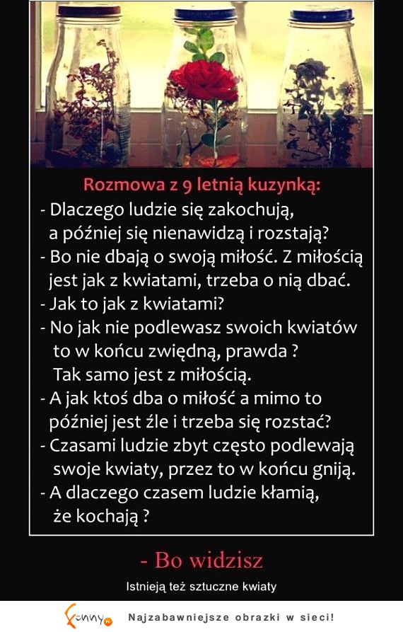 Rozmowa z 9letnią DZIEWCZYNĄ na temat MIŁOŚĆI! Na prawdę wzruszające, przeczytaj :)