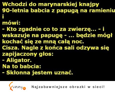 Super kawał! Babcia z papuga na ramieniu :D