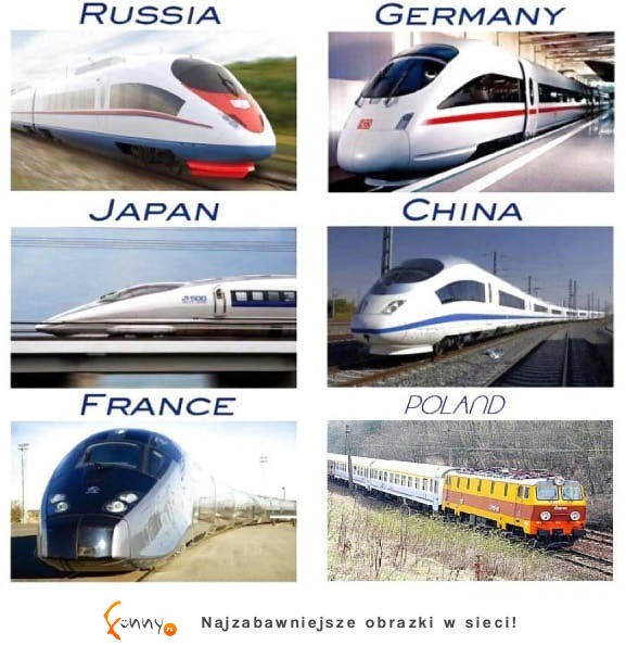 Pociągi za granicą a pociągi w Polsce! Widać różnicę? Przyjrzyj się uważnie!