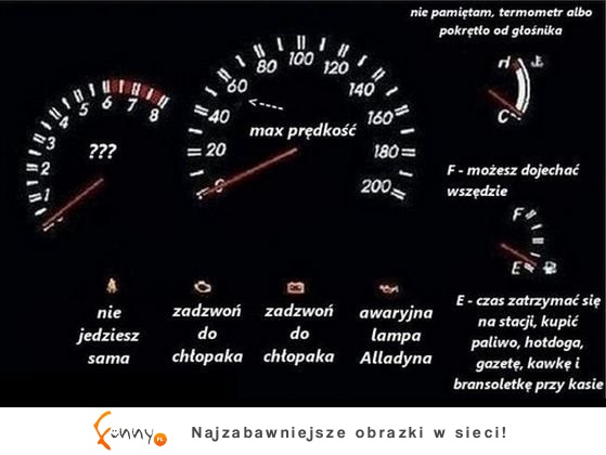 Deska rozdzielcza okiem KOBIETY - m.in. "awaryjna lampa alladyna" :D