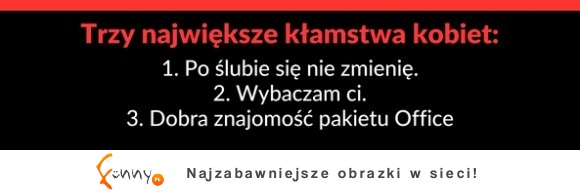 największe kłamstwa kobiet!