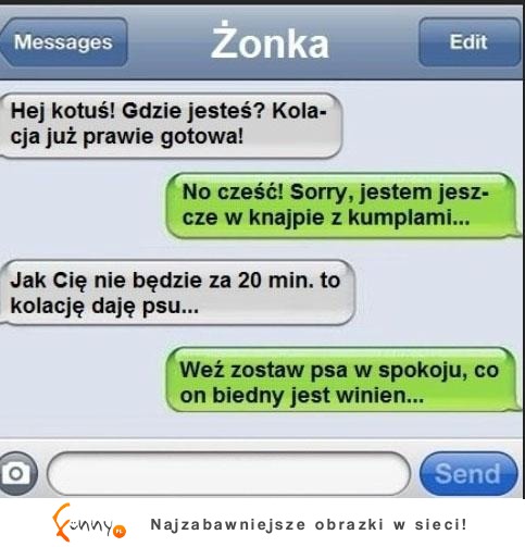 Żona woła męża na obiad, grozi że jak nie przyjdzie to... Zobacz jak zareagował na to mąż!