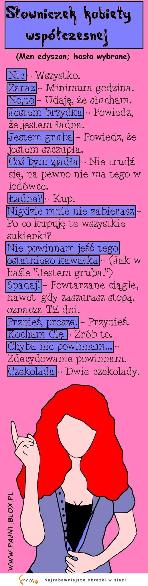 Słowniczek kobiety współczesnej :D Co oznacza każde słowo?