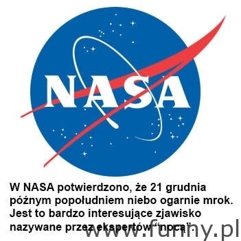 NASA potwierdza ze 21 grudnia