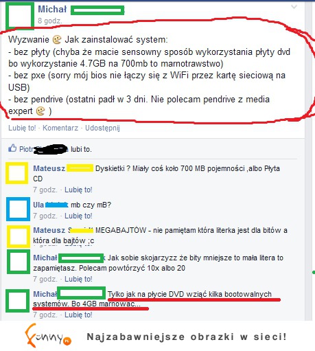 Wyzwanie jak zainstalować system! Komentarze najlepsze! :)