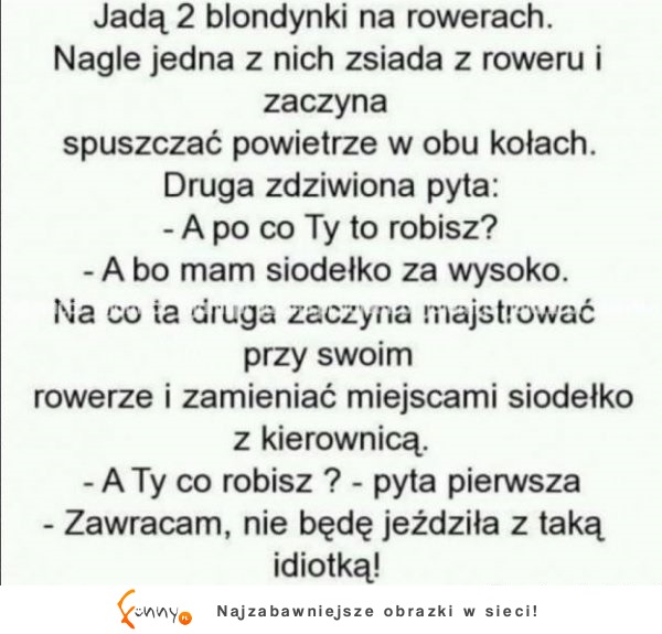 BLONDYNKI jadą na rowerach, nagle jedna staje . HAHA BEKA!