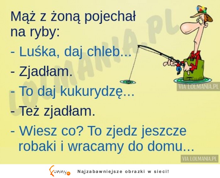 Mąż zabrał żonę na ryby i bardzo tego pożałował... XD