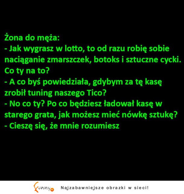 Żona planuje co zrobi po wygranej w LOTTO! Zobacz komentarz męża XD