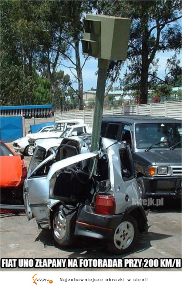 Fiat Uno złapany na fotoradar