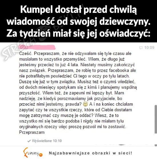 Koleś dostał wiadomośc od swojej dziewczyny... MASAKRA!