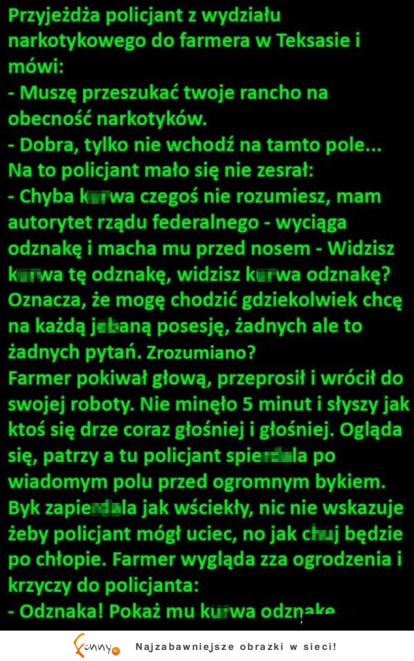 Policjant chciał być kozakiem ;) Coś mu nie wyszło!