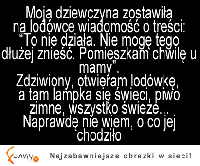 Wiadomość na lodówce