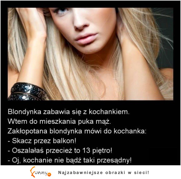 Blondynka zabawia się z kochankiem. Nagle wchodzi mąż.. :)