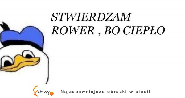 Stwierdzam rower bo ciepło