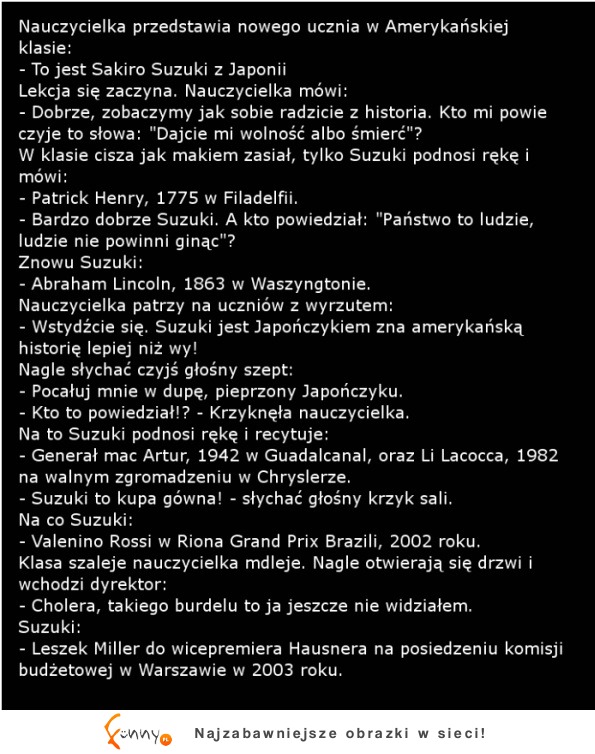 Nauczycielka przedstawia nowego ucznia w Amerykańskiej klasie! HAHA dobre :D