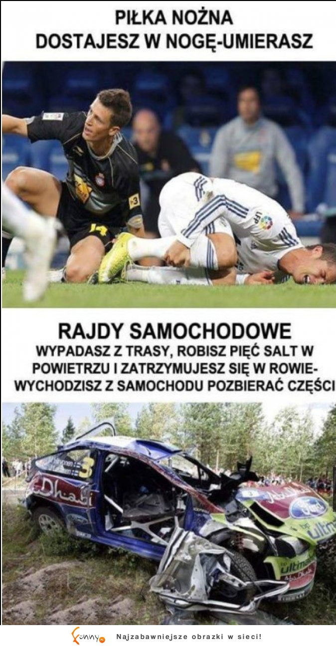 Piłka nożna vs rajdy samochodowe XD