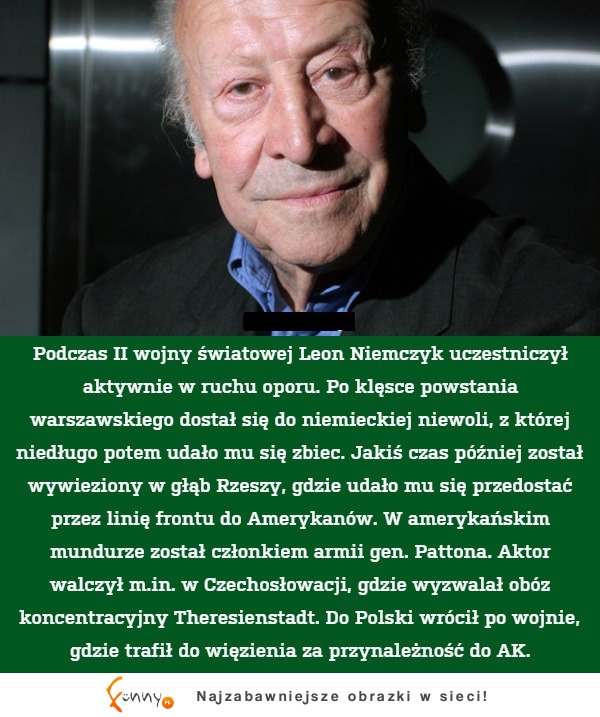 Kojarzycie tego aktora? :O Wiedzieliście, że był członkiem armii? :D Ale nie polskiej!