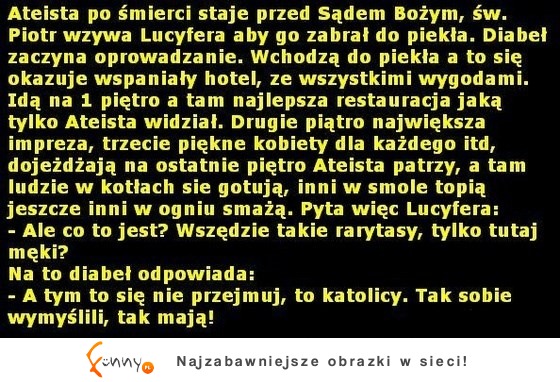 Ateista po śmierci staje przed Sądem Bożym. Co go spotyka w piekle? ;D