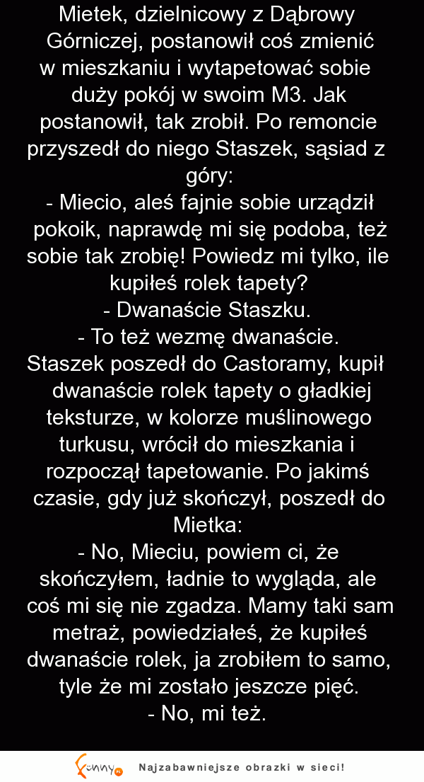 Mietek Dzielnicowy radzi kumplowi jak wytapetowac mieszkanie. Nieźle XD