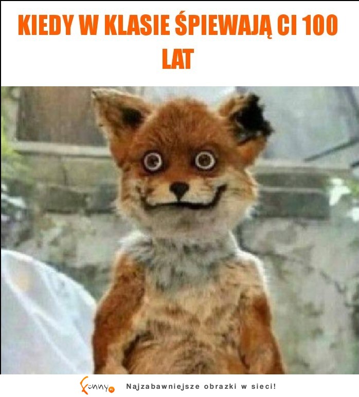 kiedy w klasie śpiewają mi 100 lat, tak właśnie wyglądam XD