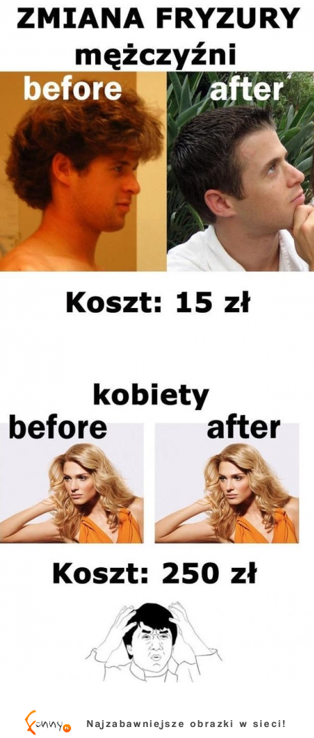 Jak wygląda zmiana FRYZURY - Mężczyźni vs Kobiety! DOBRE