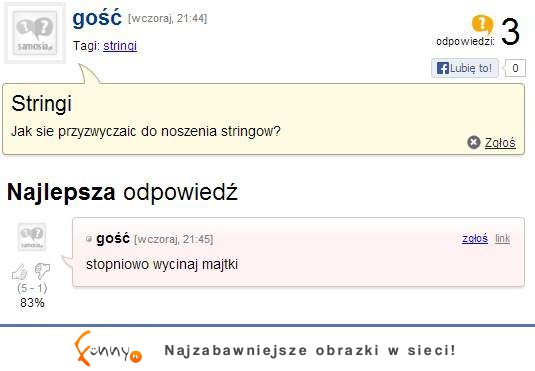 Jak się przyzwyczaić do stringów? :D