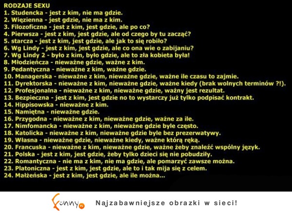 24 rodzaje seksu! Sprawdź czy znasz wszystkie :D