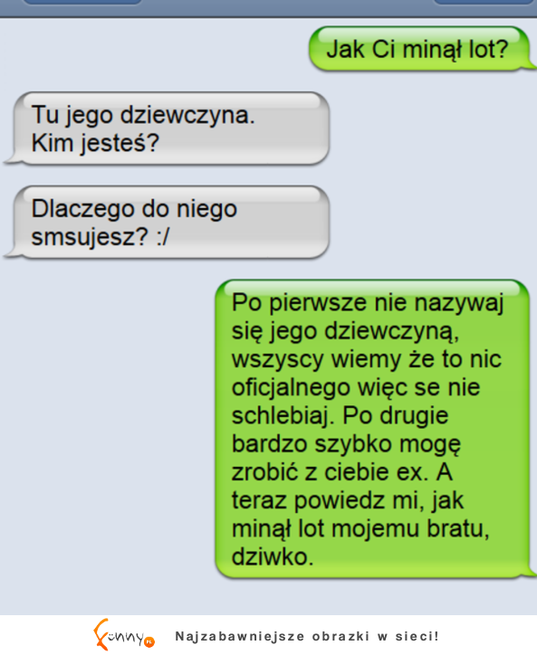 Nie czytaj SMS-ów swojego FACETA! Ale dostała pocisk! :D