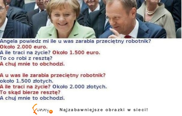 Angela i Tusk o tym ile zarabia przeciętny Niemiec i Polak !
