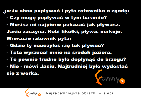 Jasiu chce popływać i pyta ratownika o zgodę! :D