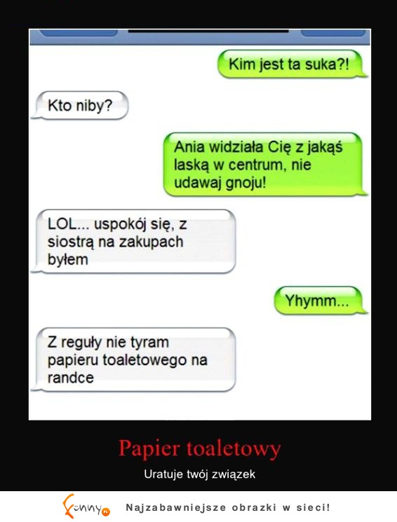 Papier toaletowy uratuje Twój związek... Zobacz tą szaloną rozmowę! :)