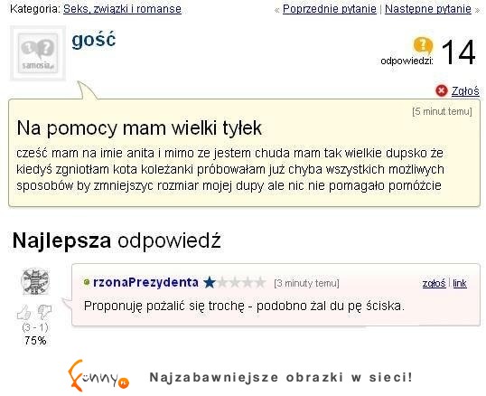 Ma wielki problem z pewną częścią ciała. ZOBACZ jaką dostała odpowiedź! :D