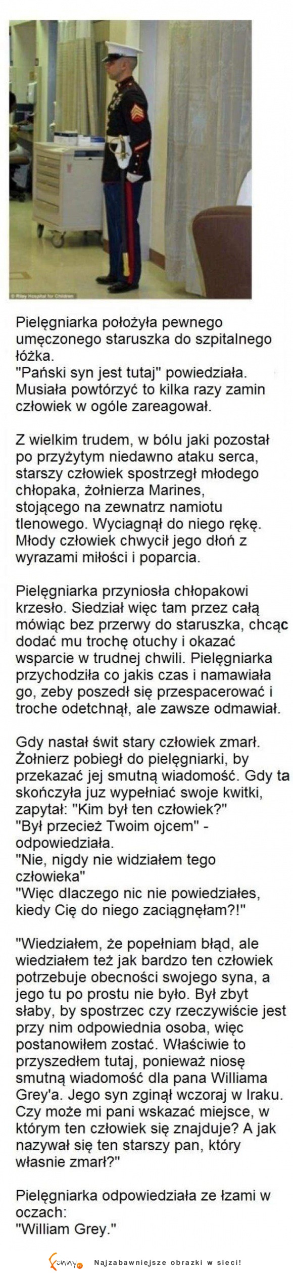 Na chwilę refleksji - to najbardziej wzruszająca historia, jaką dziś przeczytasz :( nie chciałbym mieć takiego syna :(