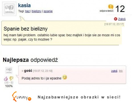 Biedna Kasia che spać BEZ BIELIZNY! Ale ma pewną dziwną obawę. Sprawdź koniecznie! :D